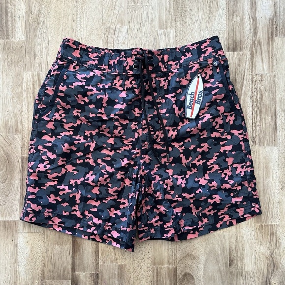 Beach Bros Slater E Boardshorts Pink Camo Mens Size M‎ Quick Dry Swim Trunks 17" - Picture 1 of 10